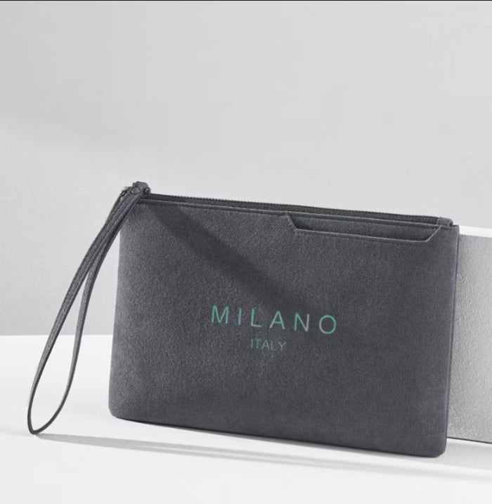 Portofel Bărbați Milano Italy - Clutch Piele Întoarsă Elegant