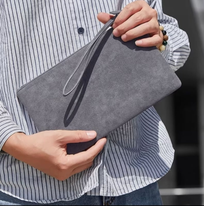 Portofel Bărbați Milano Italy - Clutch Piele Întoarsă Elegant