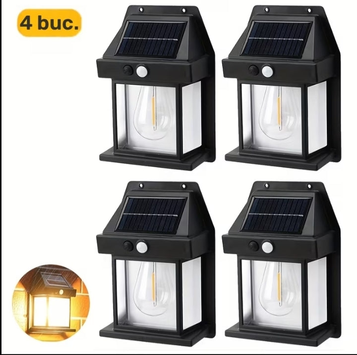 Pachet 4 Lămpi Solare 2+2 GRATIS | Senzor Mișcare | IP44