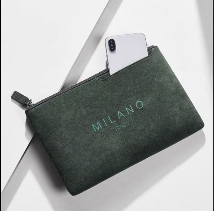 Portofel Bărbați Milano Italy - Clutch Piele Întoarsă Elegant